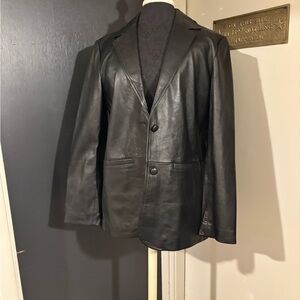 NWT Muubaa 100 Percent Leather Black Leather Jacket Blazer